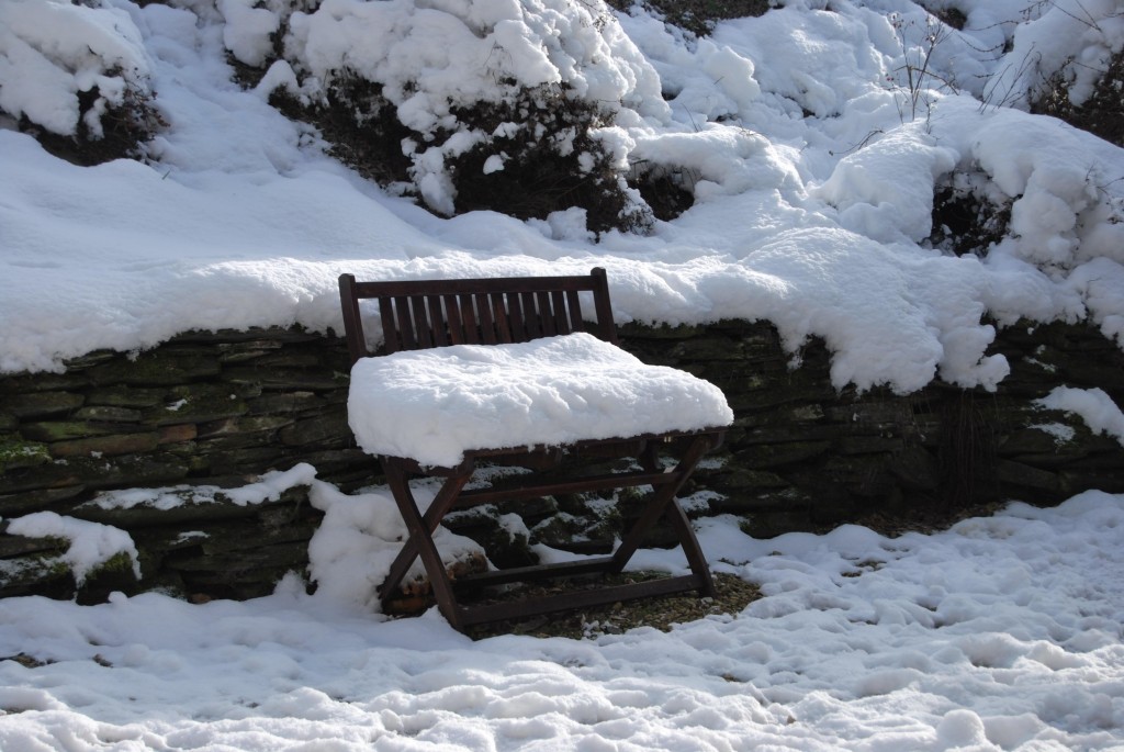 banc sous la neige